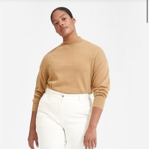 Everlane cashmere crop mock neck in camel
